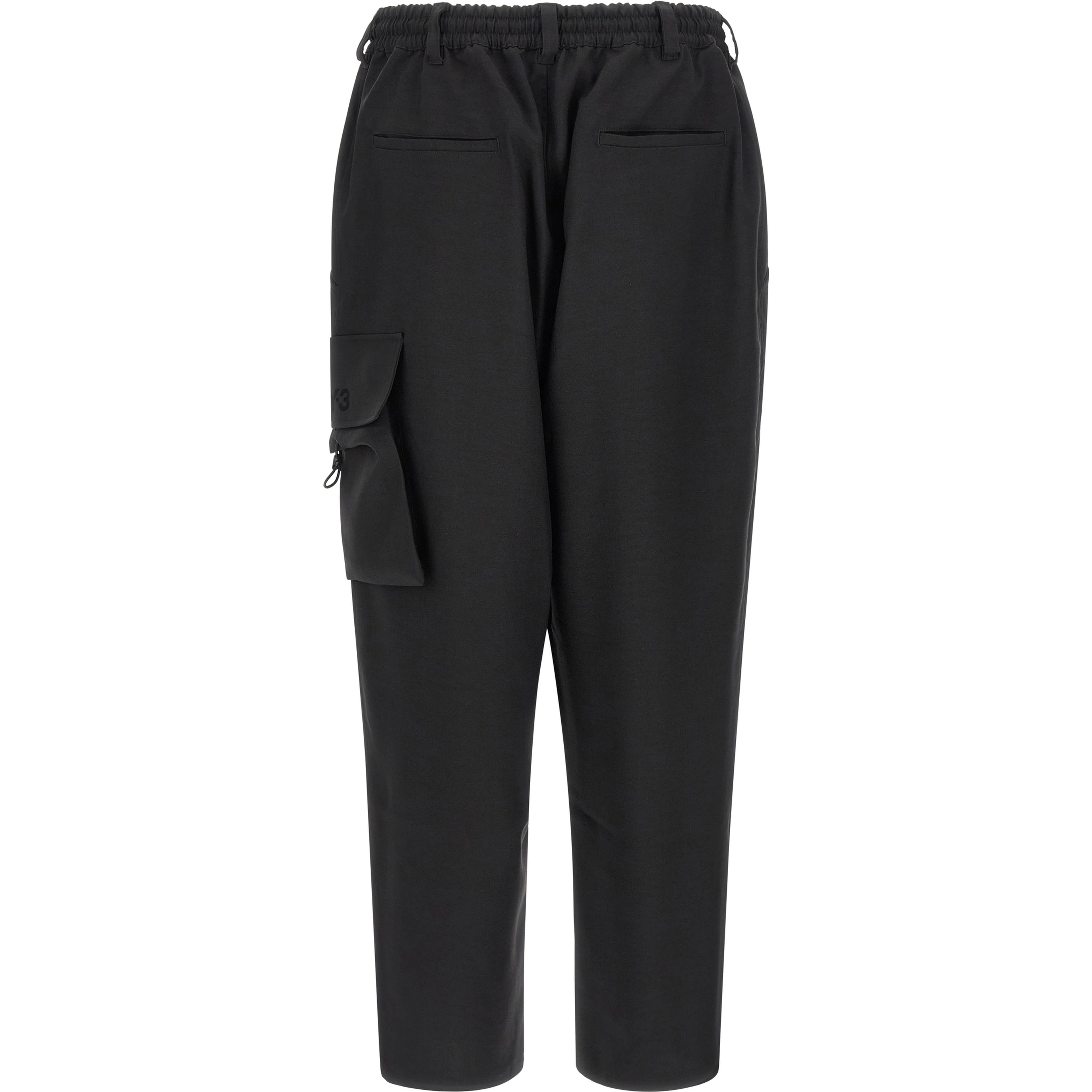 Black Polyester Cargo Pants