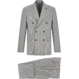 Gray Polyester Two-Piece Suit