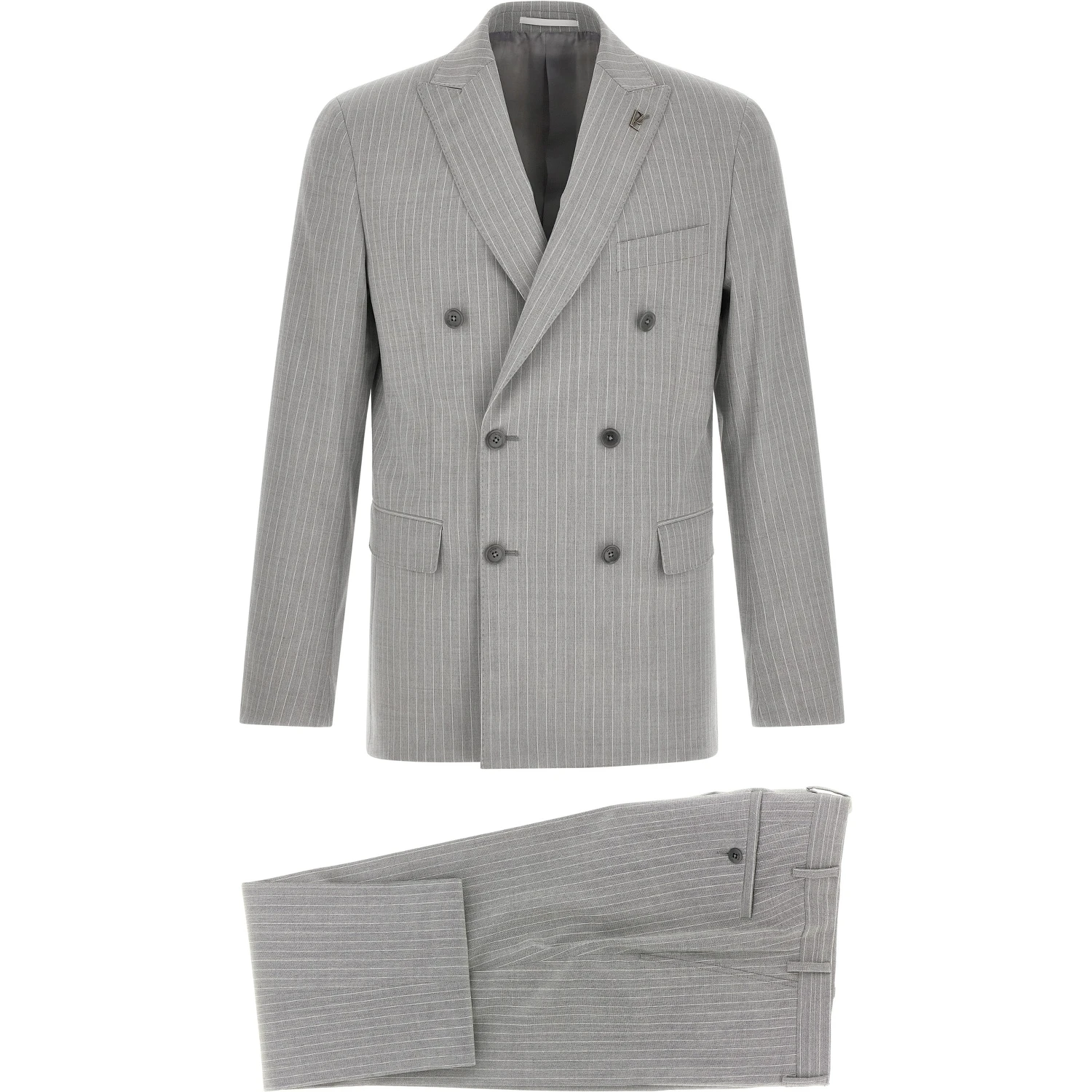 Gray Polyester Two-Piece Suit
