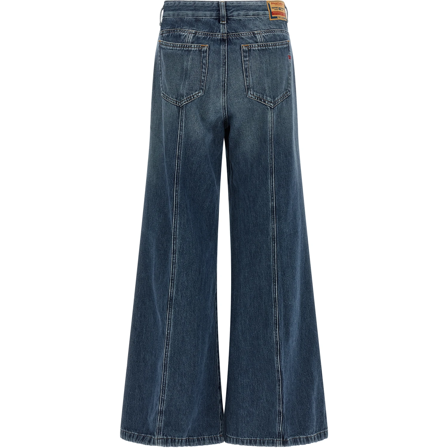 Blue Cotton Flared Jeans