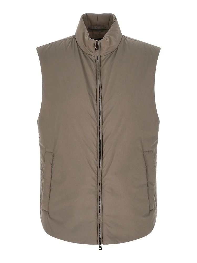 Gray Polyamide Sleeveless Jacket