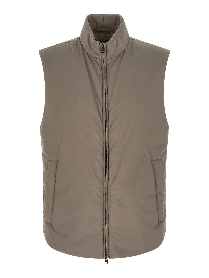 Gray Polyamide Sleeveless Jacket