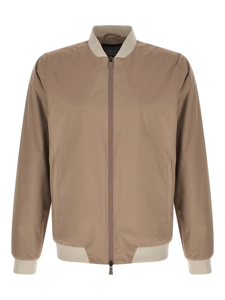 Beige Polyester Bomber