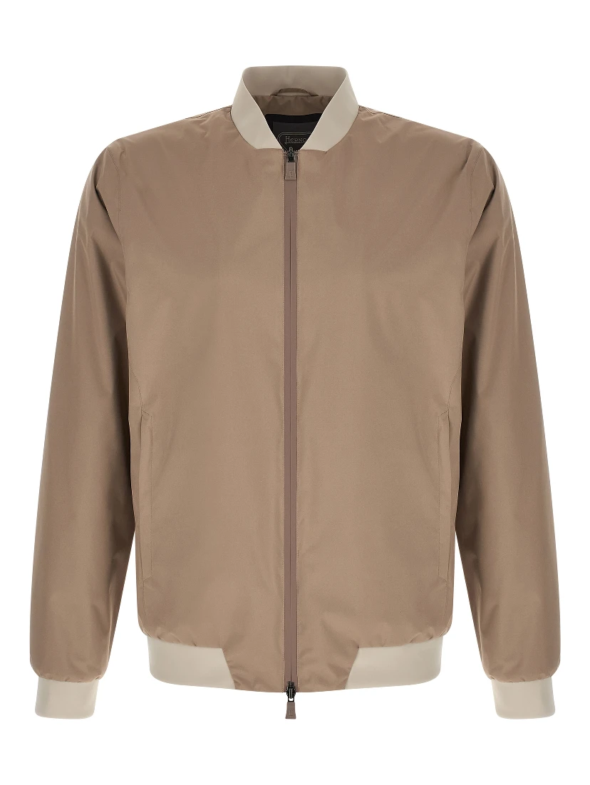 Beige Polyester Bomber