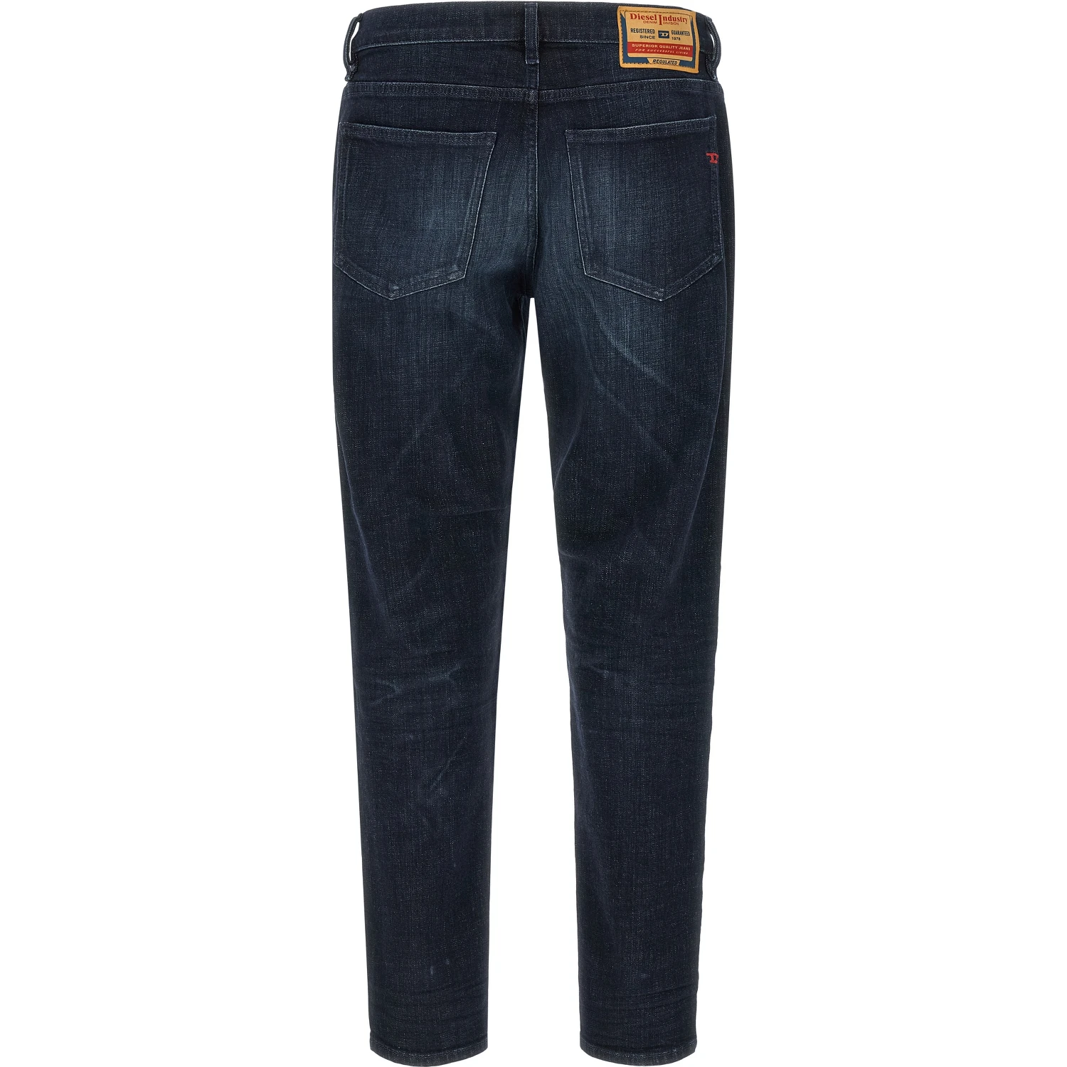 Blue Cotton Straight-Leg Jeans