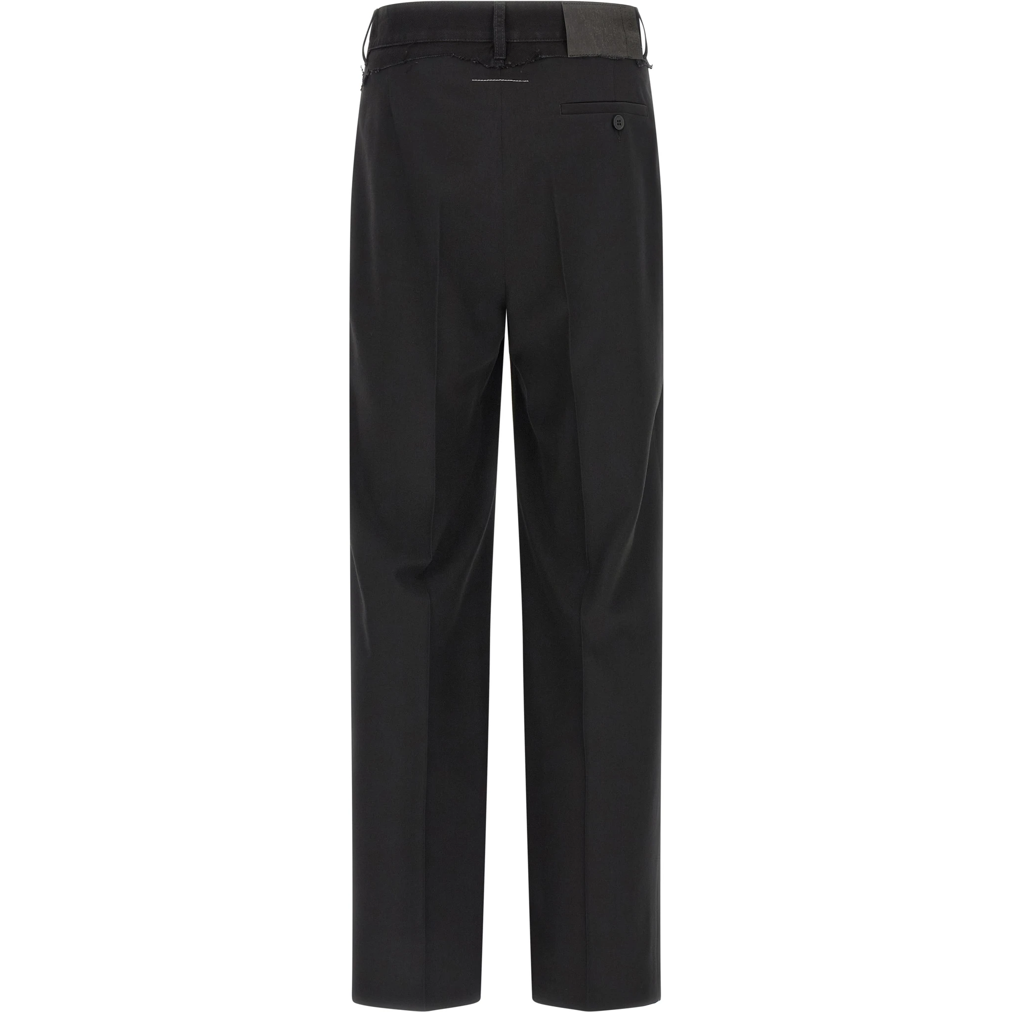 Black Polyester Casual Pants