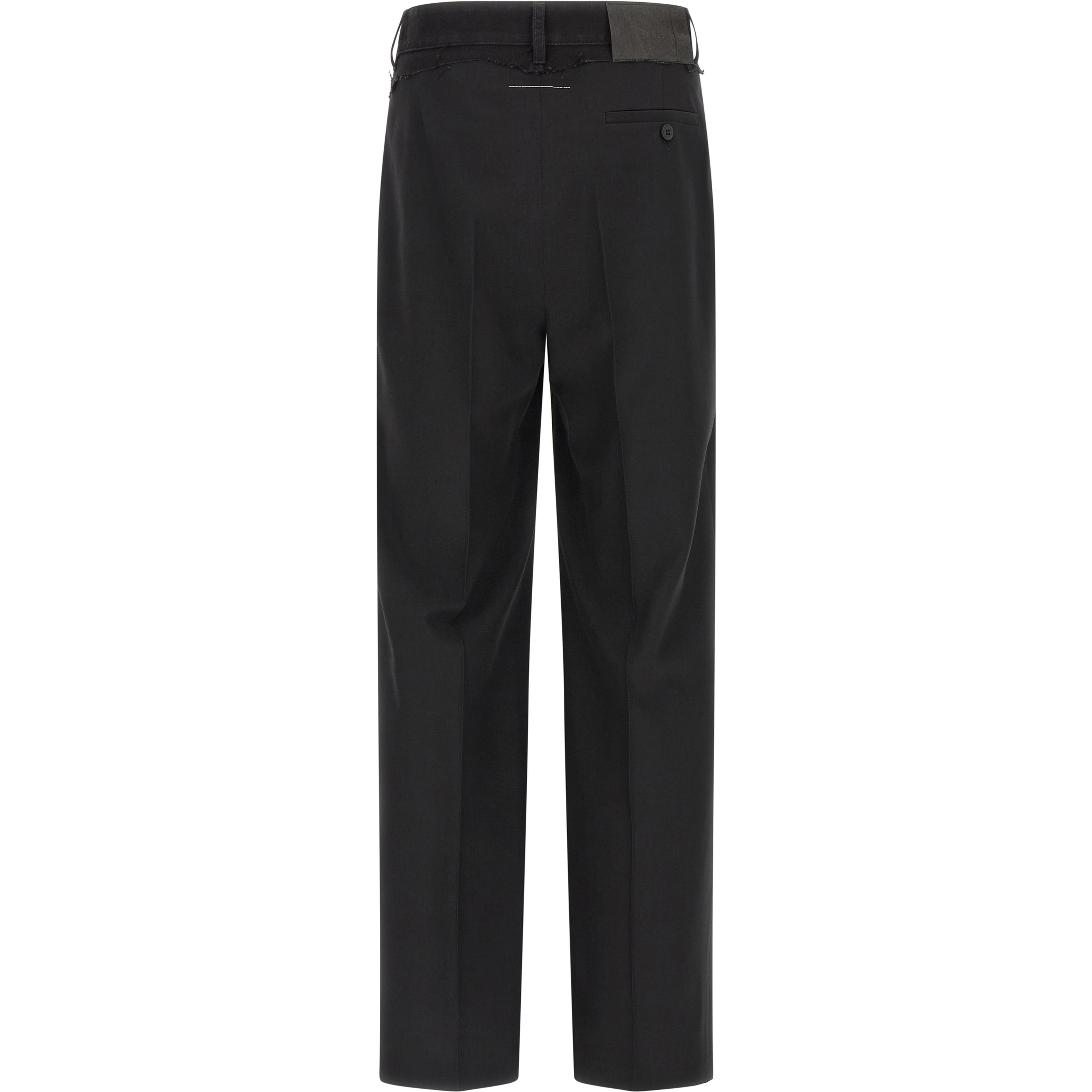 Black Polyester Casual Pants