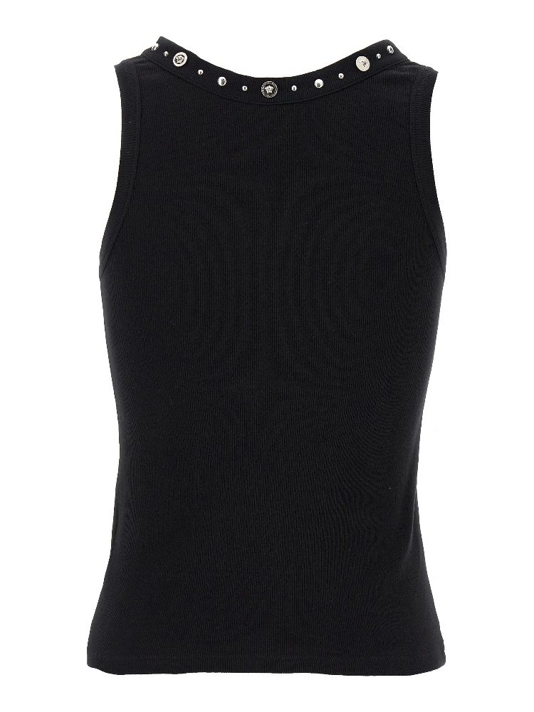 Black Cotton Sleeveles T-Shirt alternative