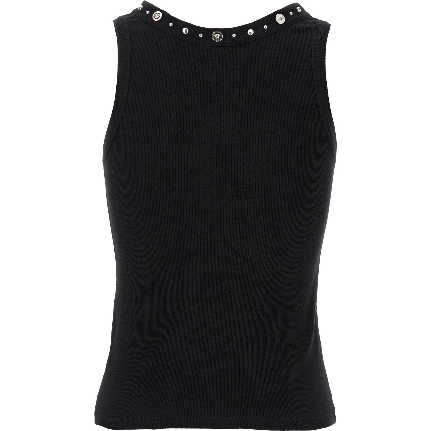 Black Cotton Sleeveles T-Shirt