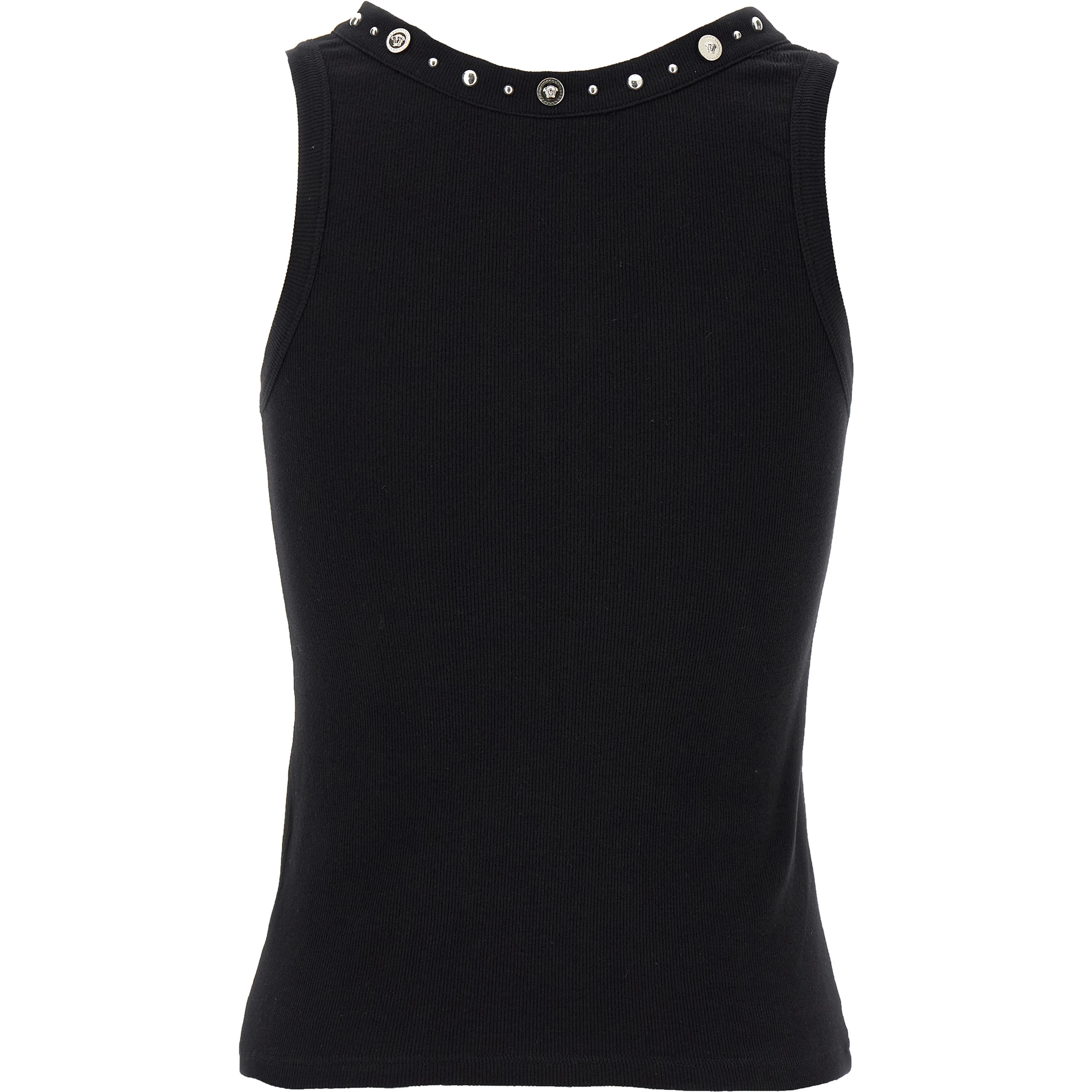 Black Cotton Sleeveles T-Shirt
