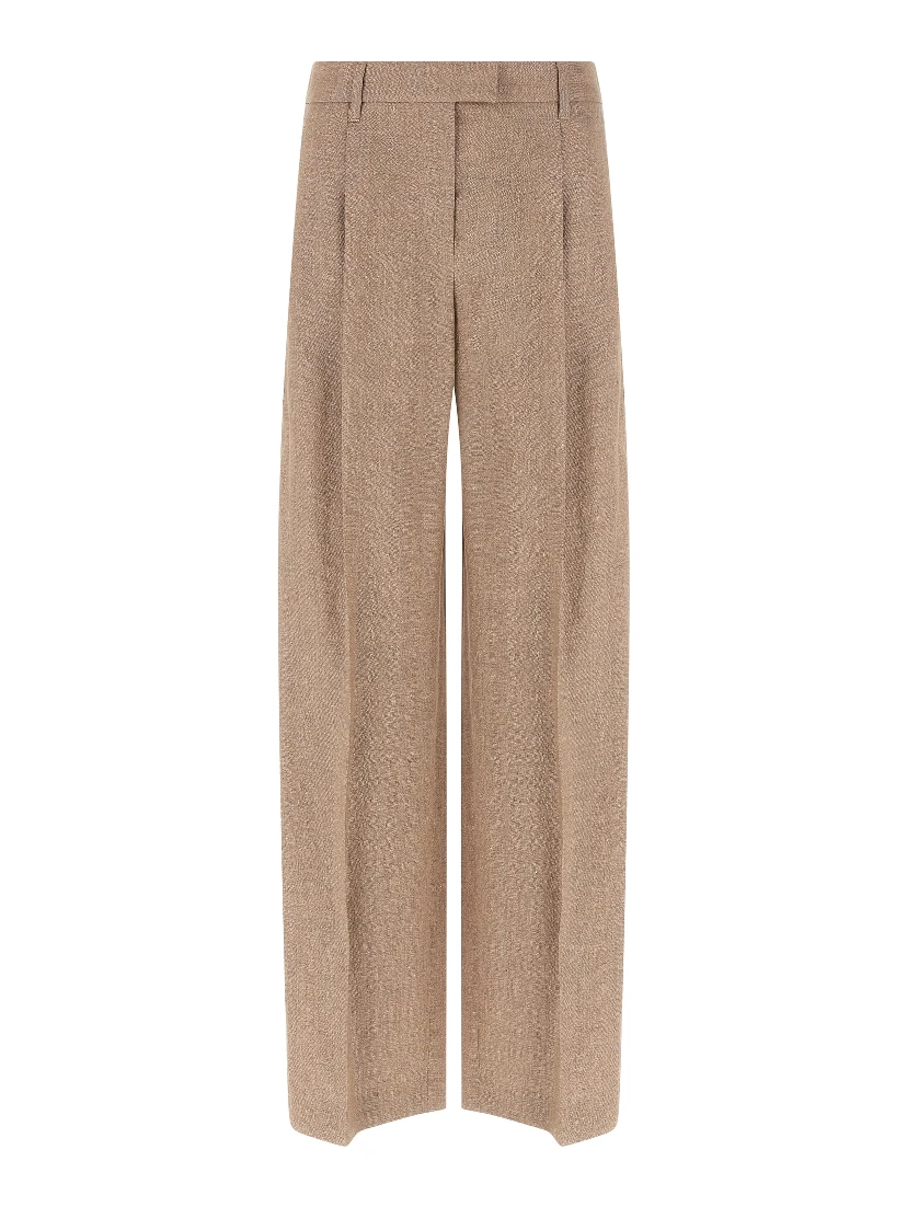 Multicolor Linen Flared Pants