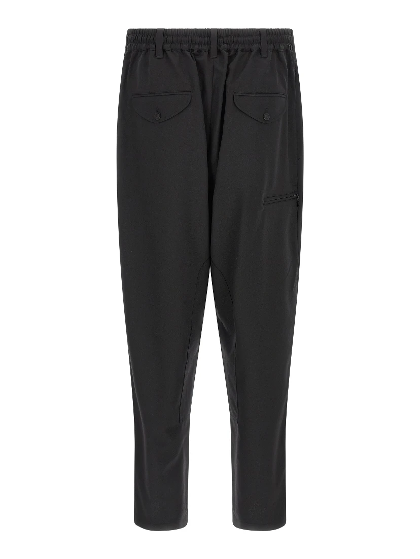 Black Polyester Casual Pants