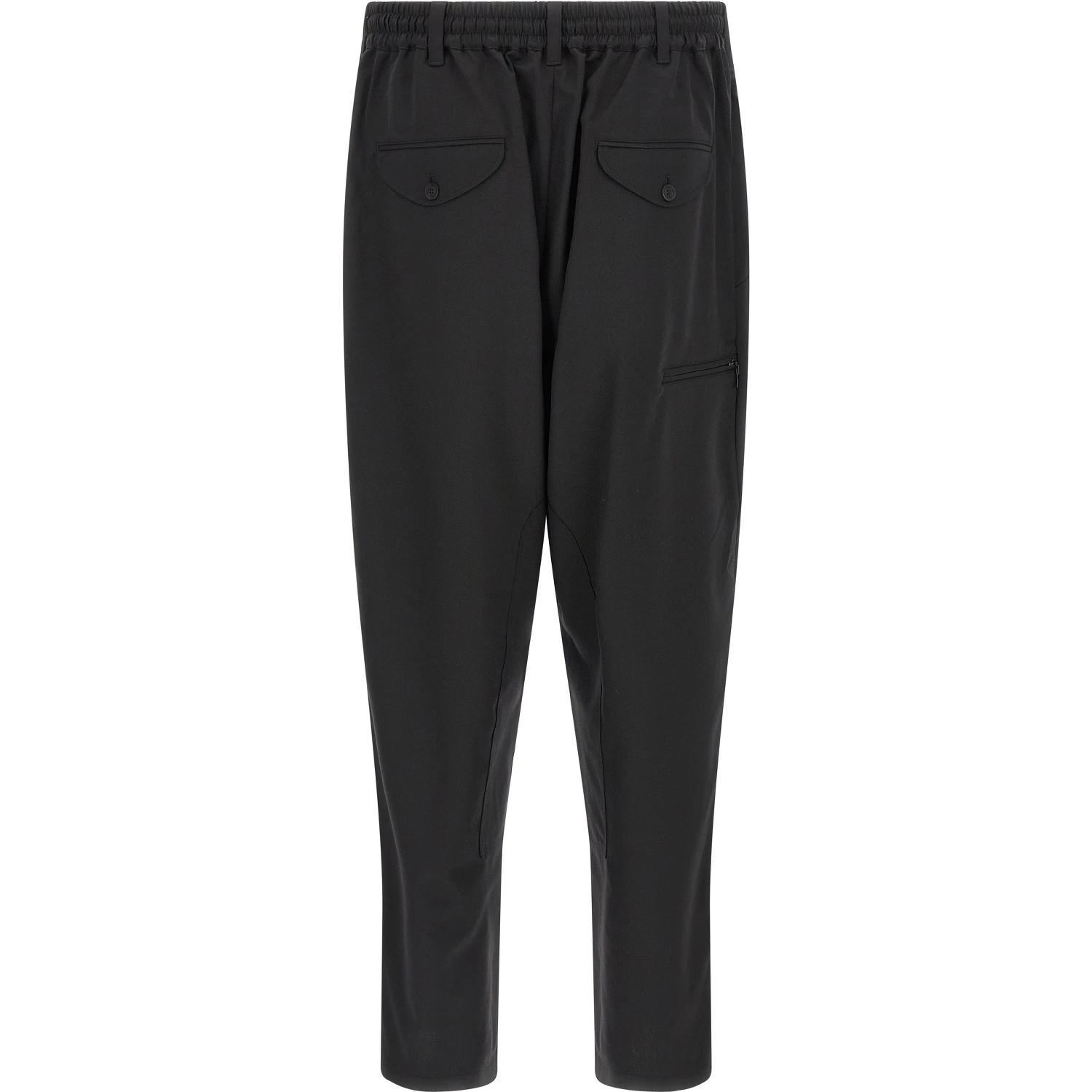 Black Polyester Casual Pants