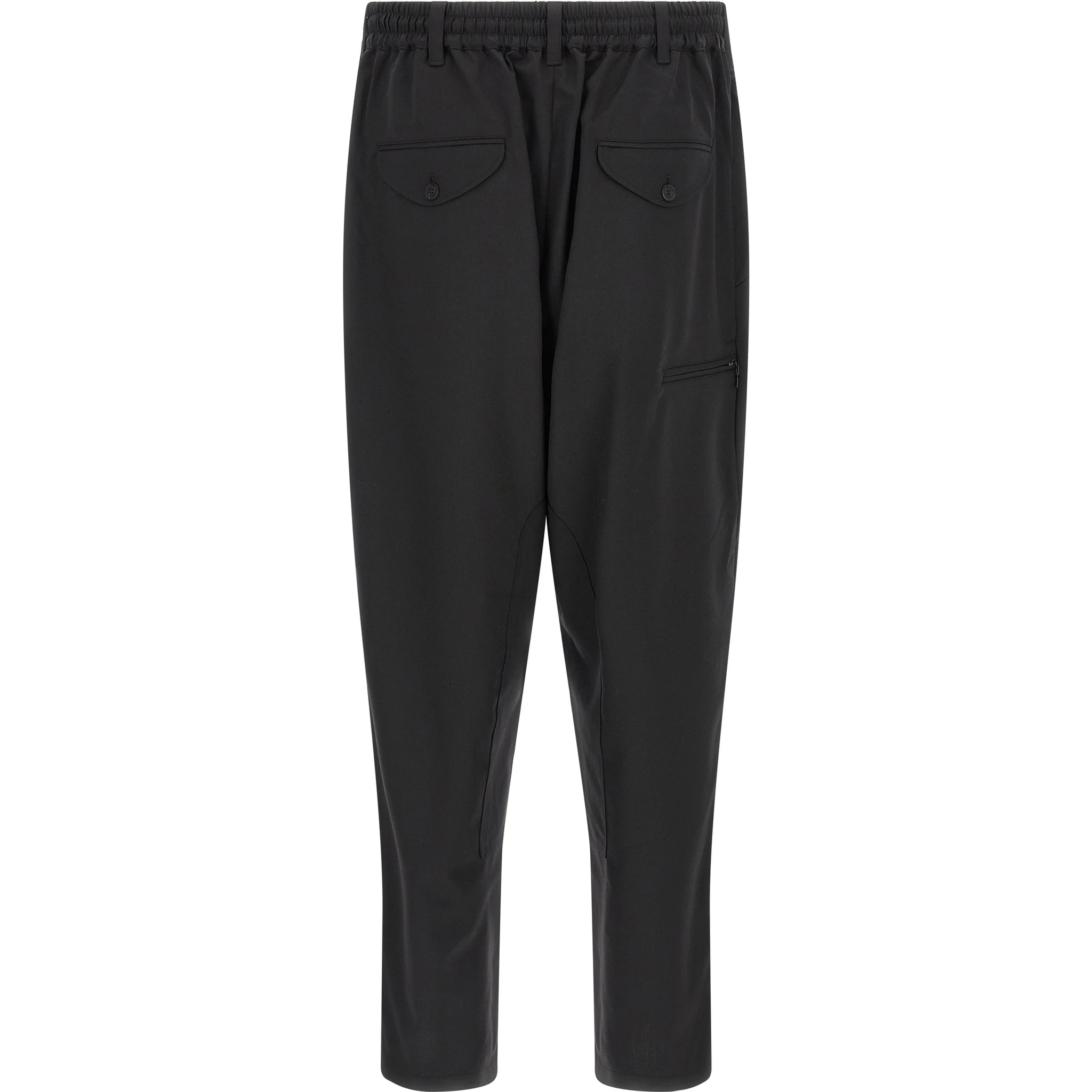 Black Polyester Casual Pants