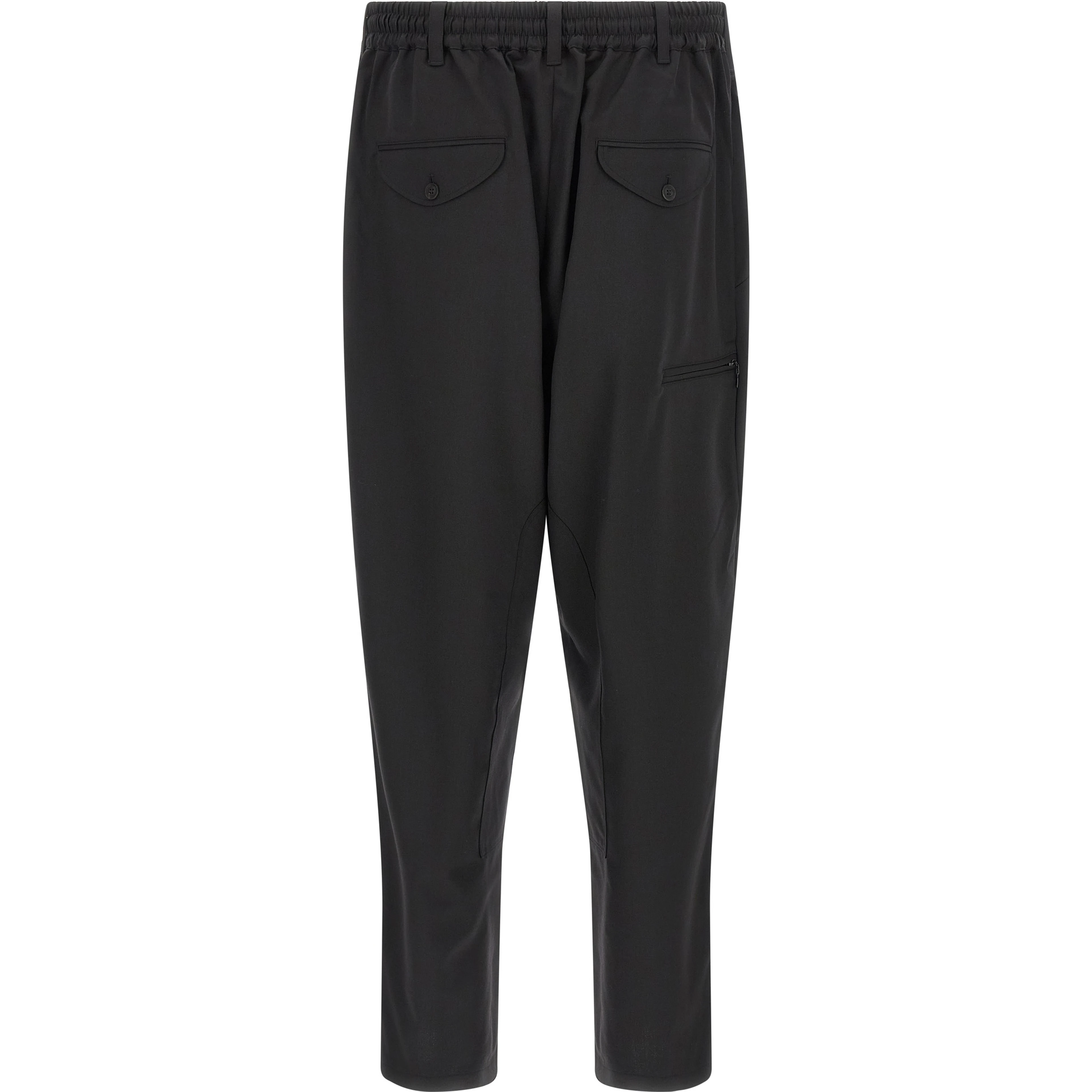 Black Polyester Casual Pants