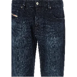 Blue Cotton Straight-Leg Jeans