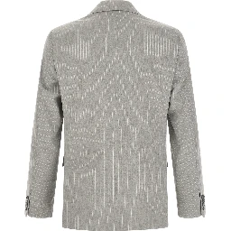 Gray Polyester Two-Piece Suit