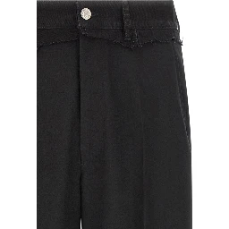 Black Polyester Casual Pants