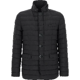 Blue Polyamide Full-Length Jacket