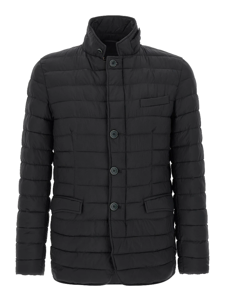 Blue Polyamide Full-Length Jacket