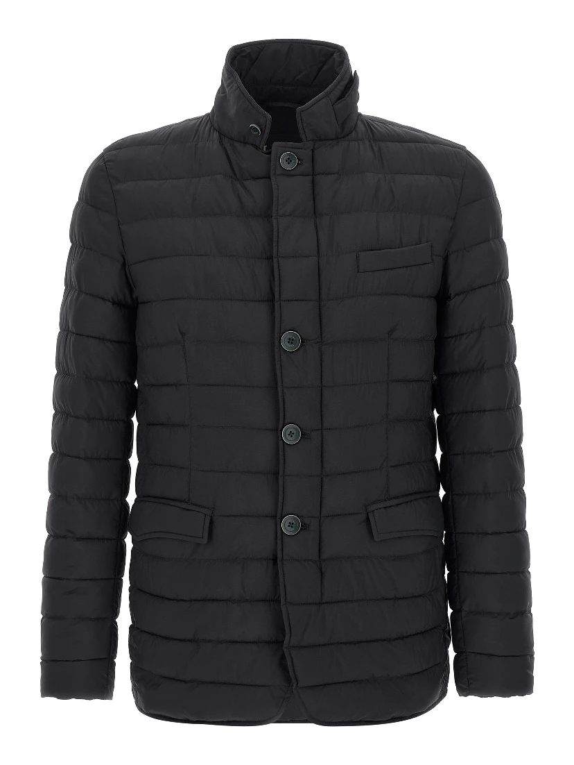 Blue Polyamide Full-Length Jacket