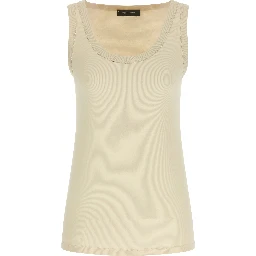 Beige Cotton Tank Tops