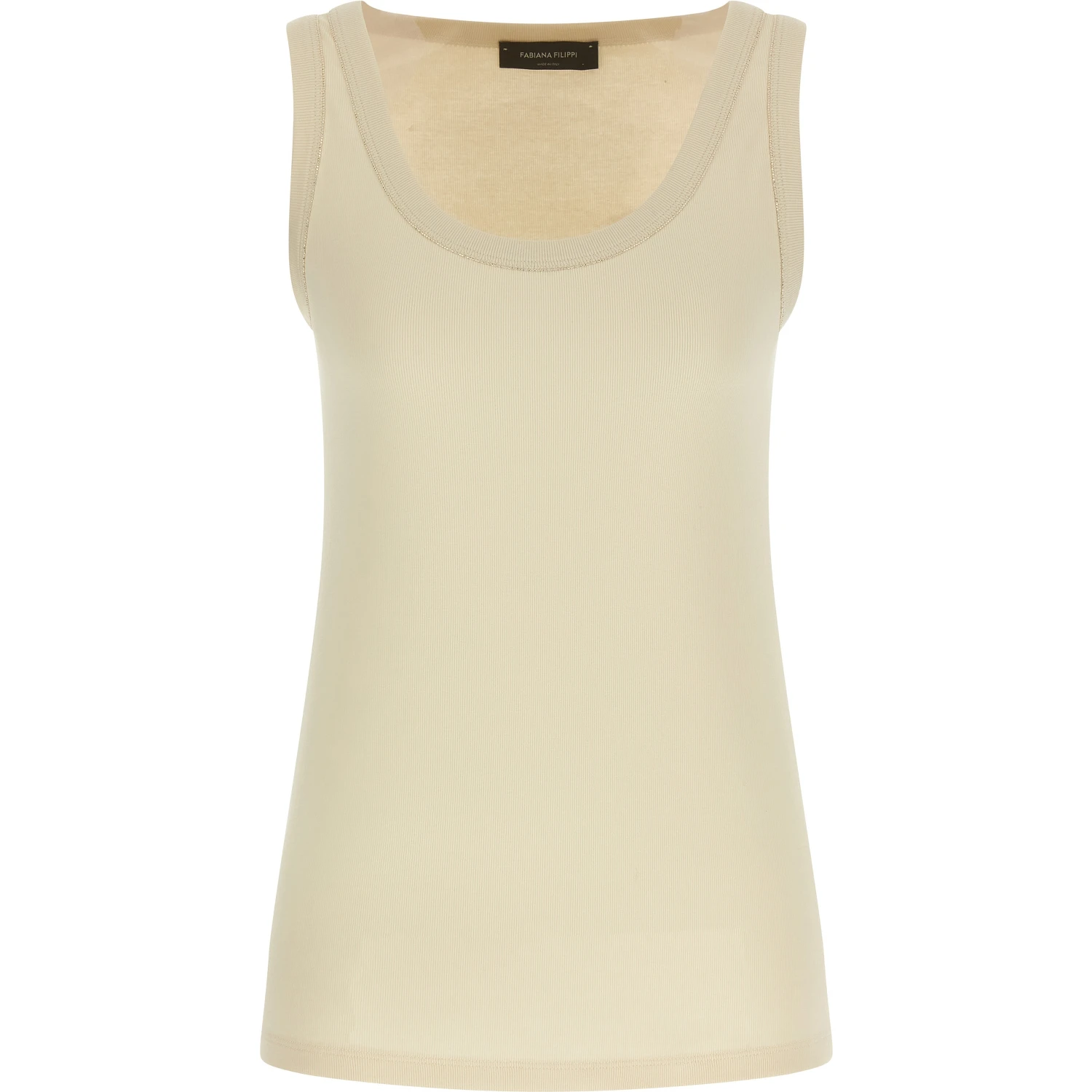 Beige Cotton Tank Tops