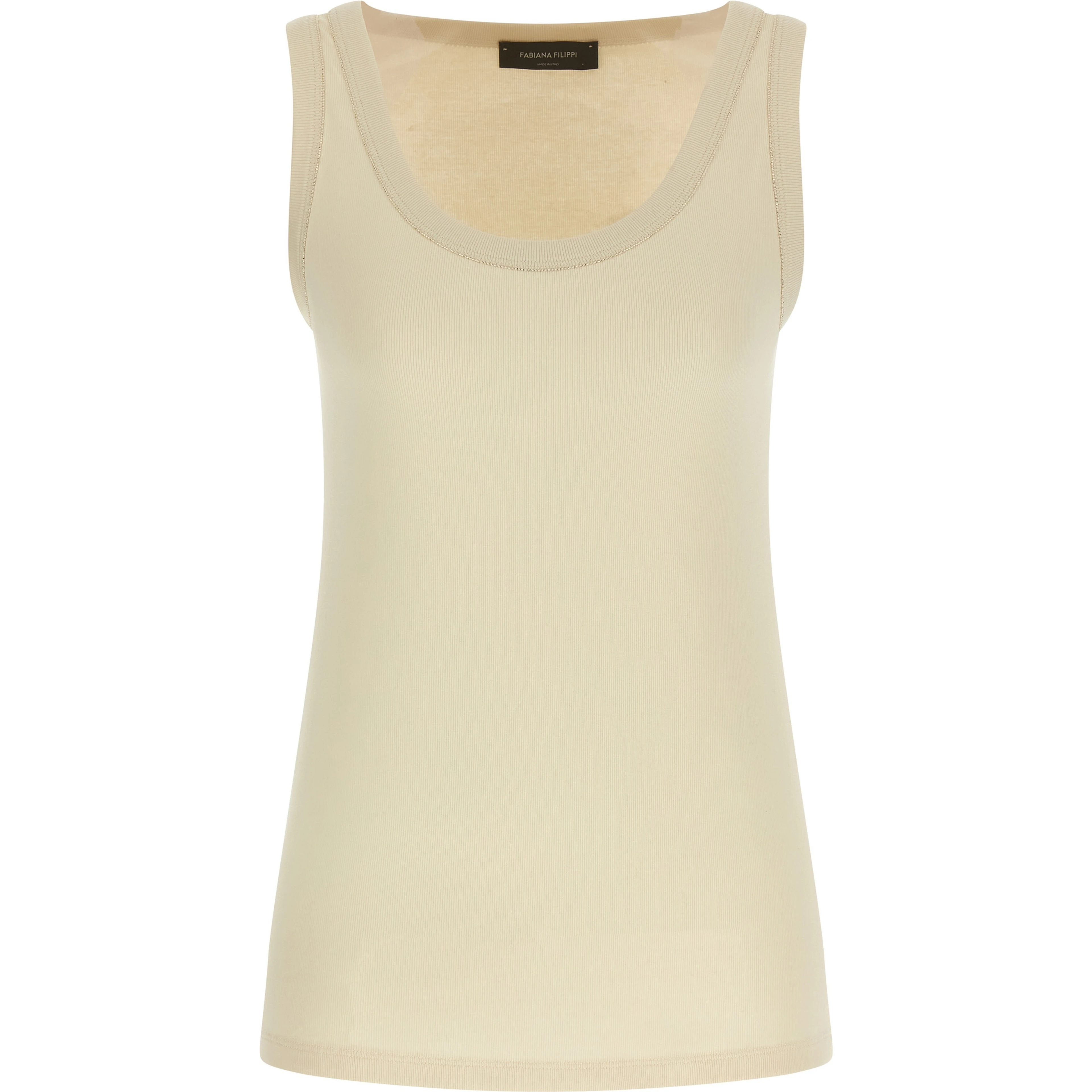 Beige Cotton Tank Tops