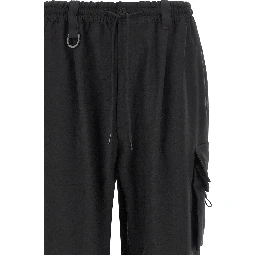 Black Polyester Cargo Pants