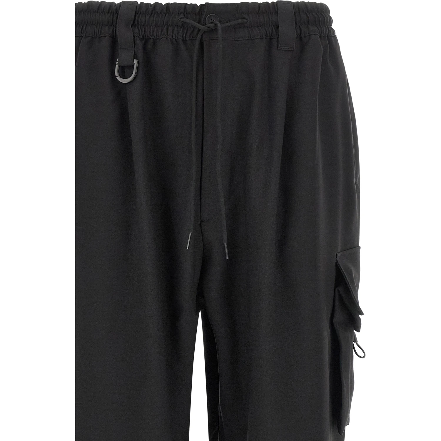 Black Polyester Cargo Pants