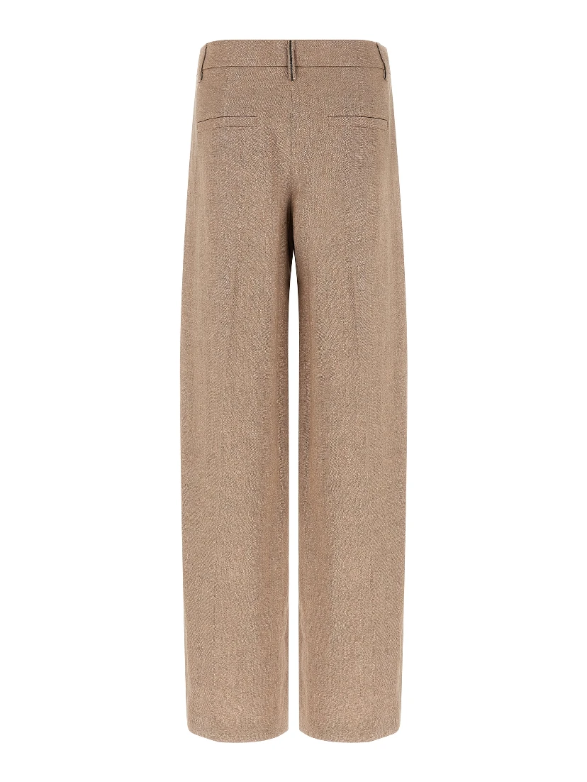 Multicolor Linen Flared Pants