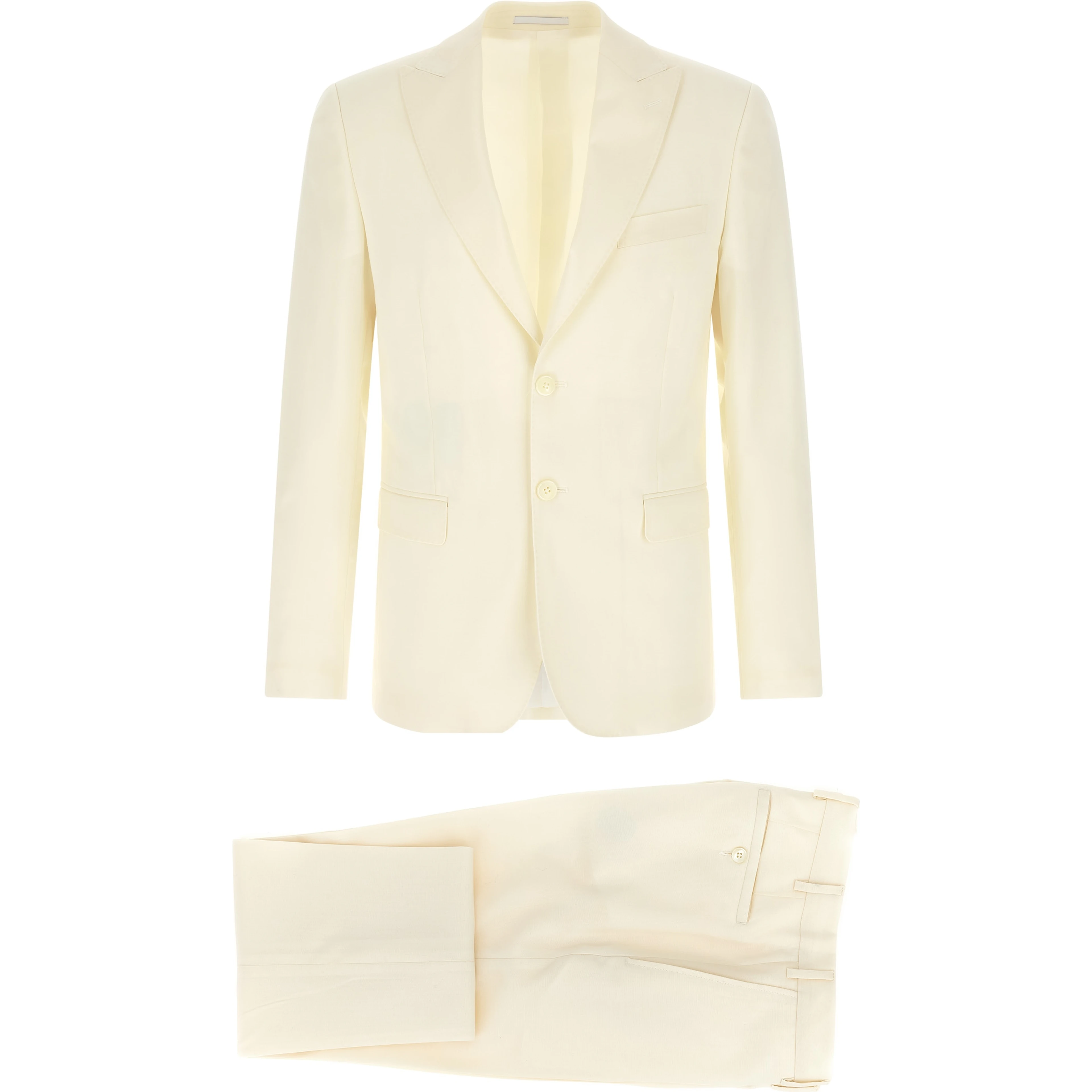 White Wool Two-Piece Suit