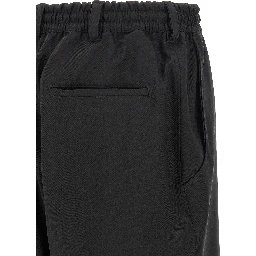 Black Polyester Cargo Pants
