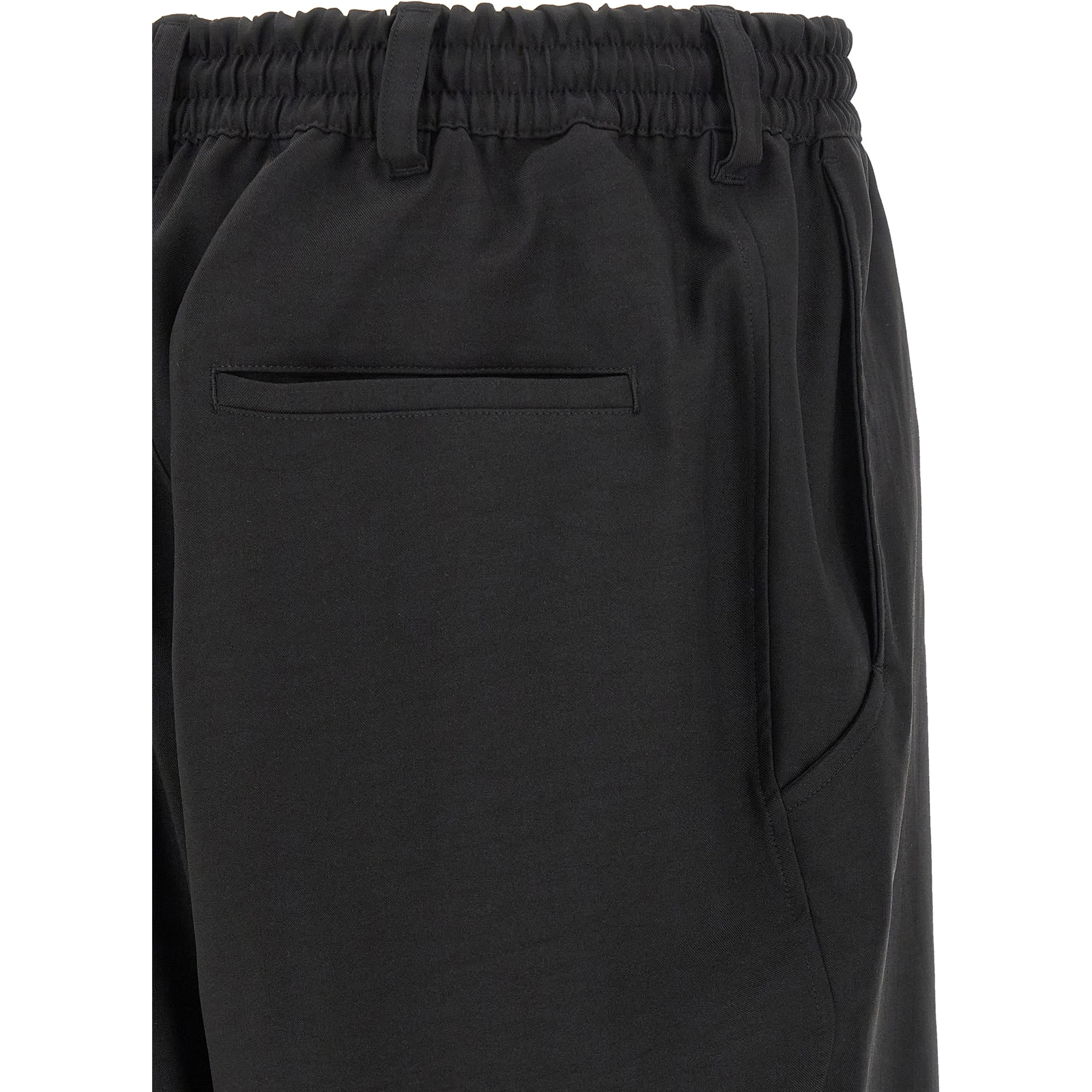 Black Polyester Cargo Pants