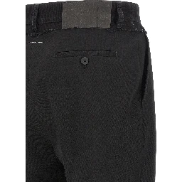 Black Polyester Casual Pants