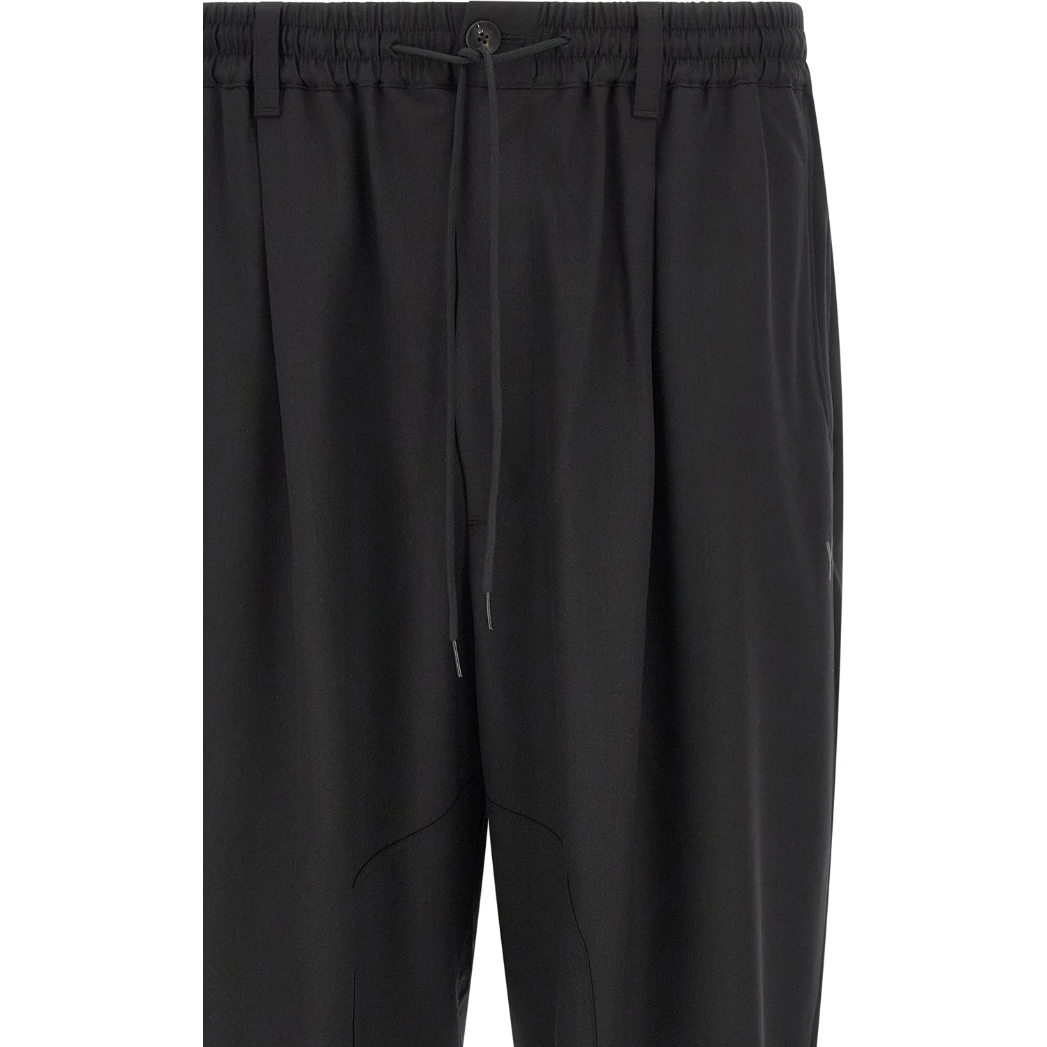 Black Polyester Casual Pants