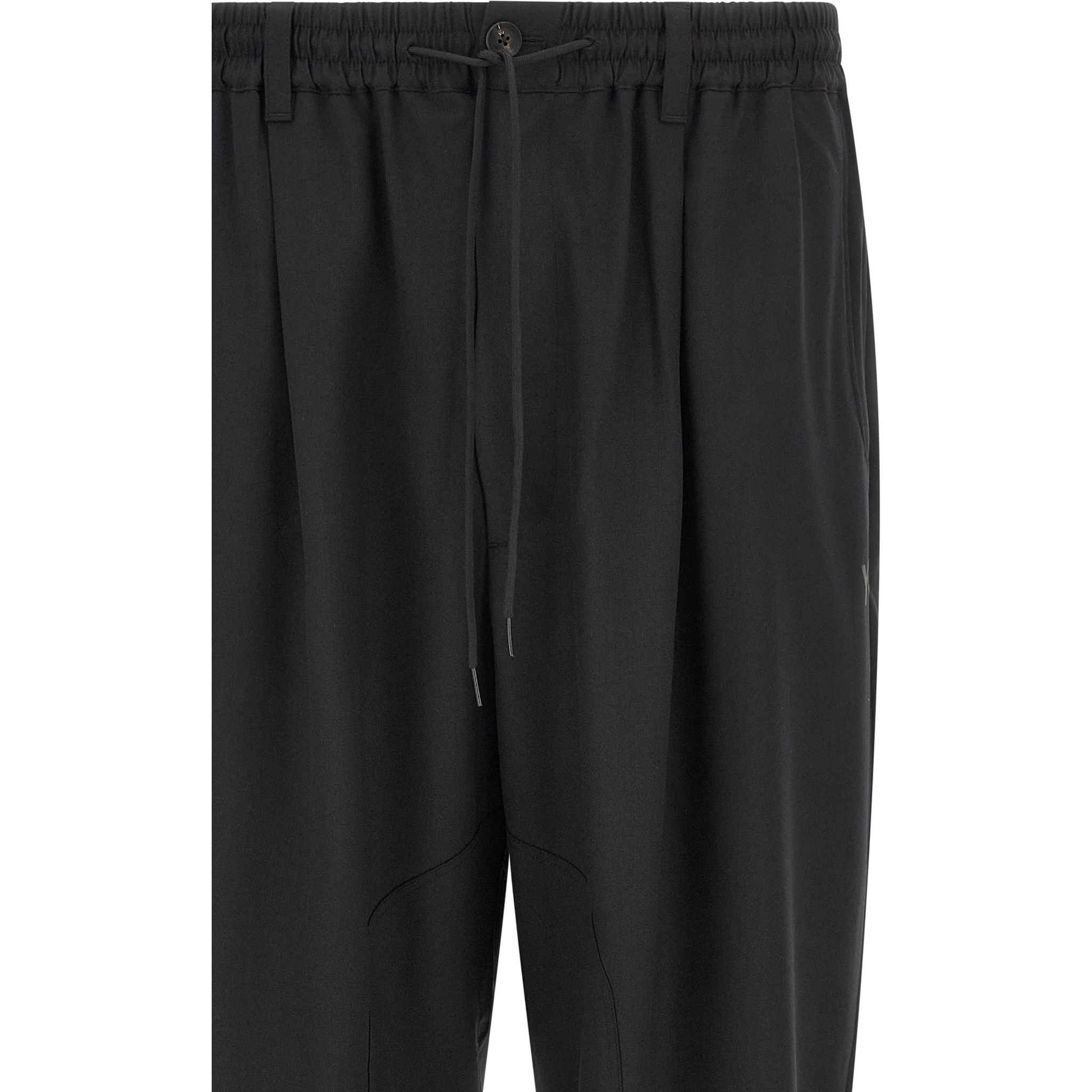 Black Polyester Casual Pants
