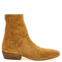 Beige Calfskin Ankle Boots