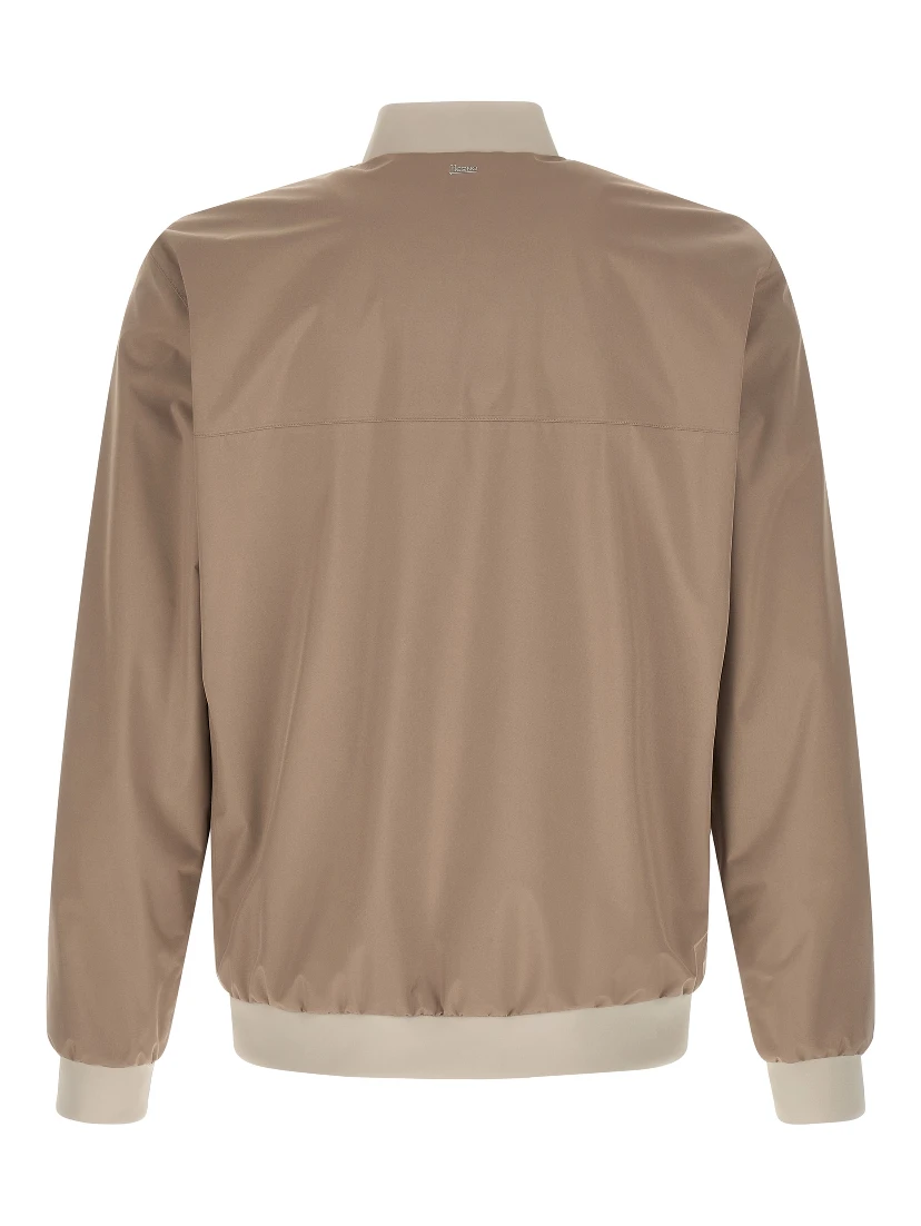 Beige Polyester Bomber