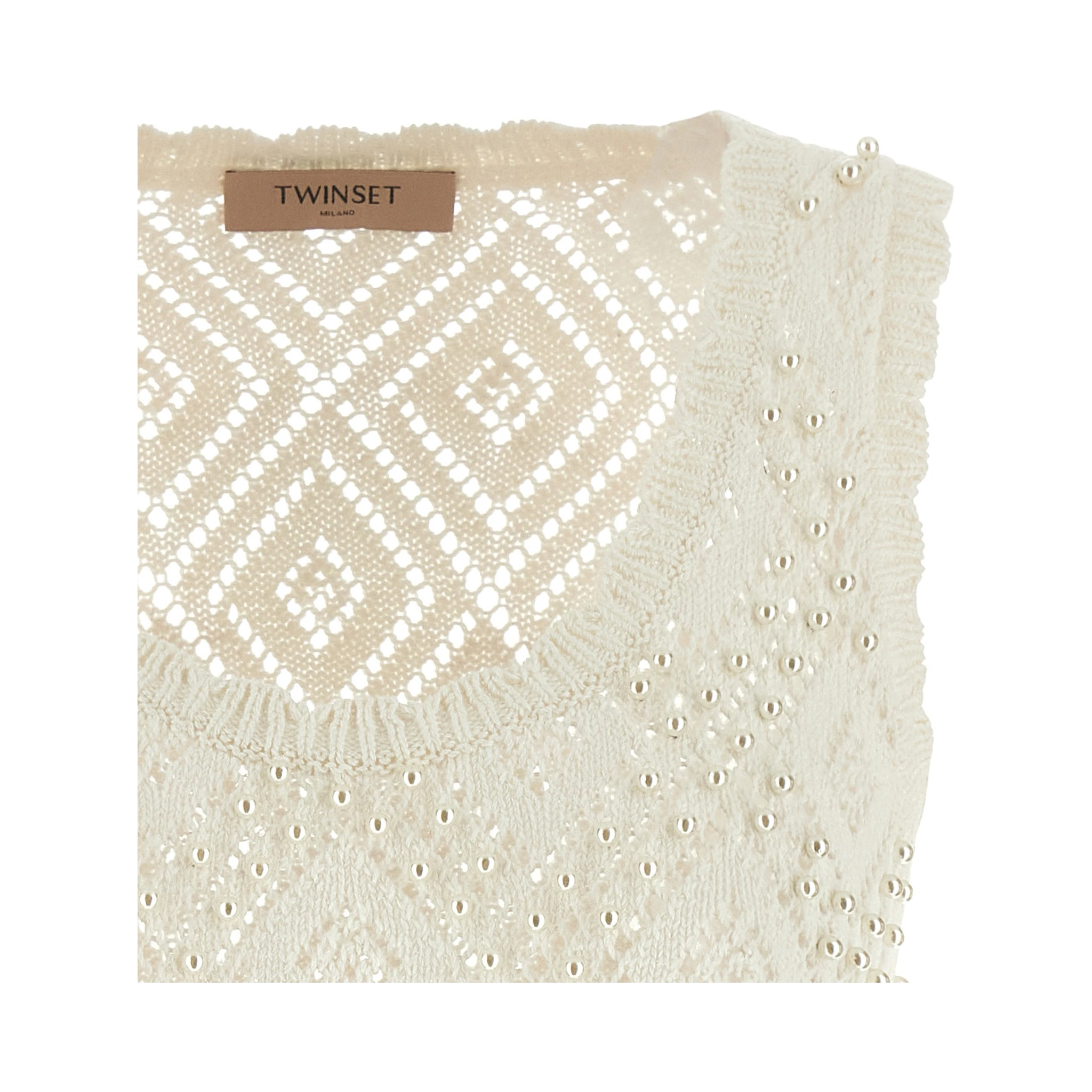 White Cotton Sleeveles T-Shirt