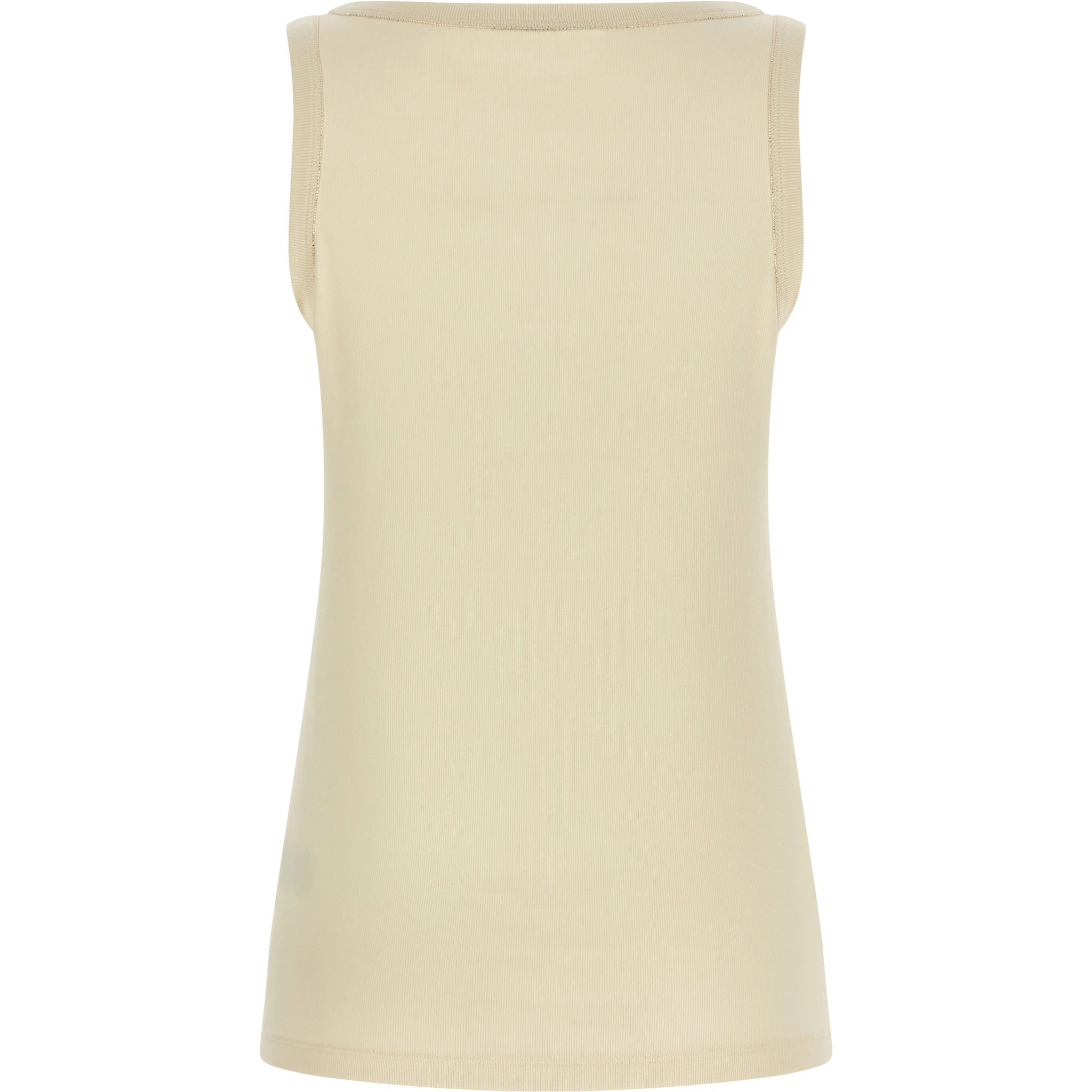 Beige Cotton Tank Tops