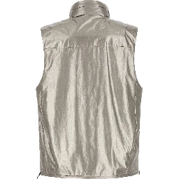 Silver Polyester Sleeveless Jacket