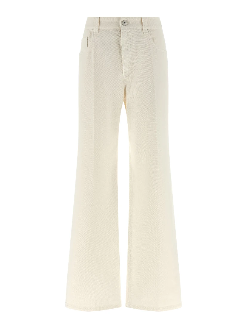 White Cotton Relaxed Fit Jeans