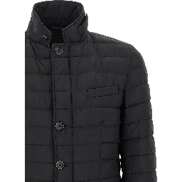 Blue Polyamide Full-Length Jacket