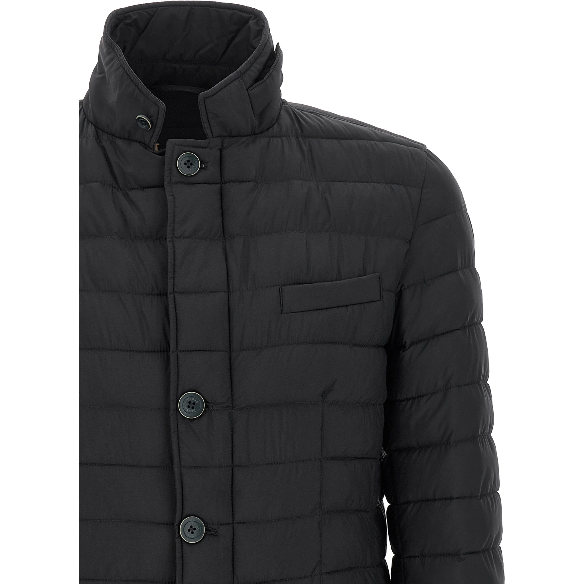 Blue Polyamide Full-Length Jacket
