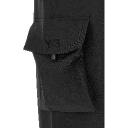 Black Polyester Cargo Pants