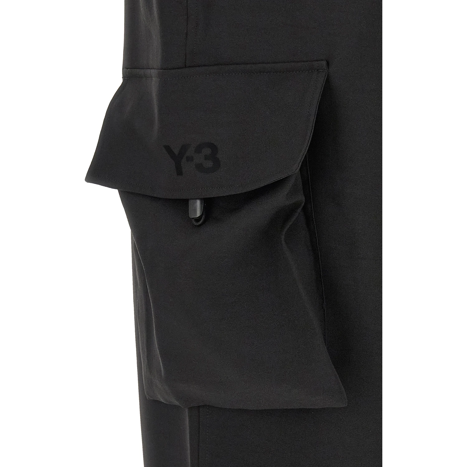 Black Polyester Cargo Pants
