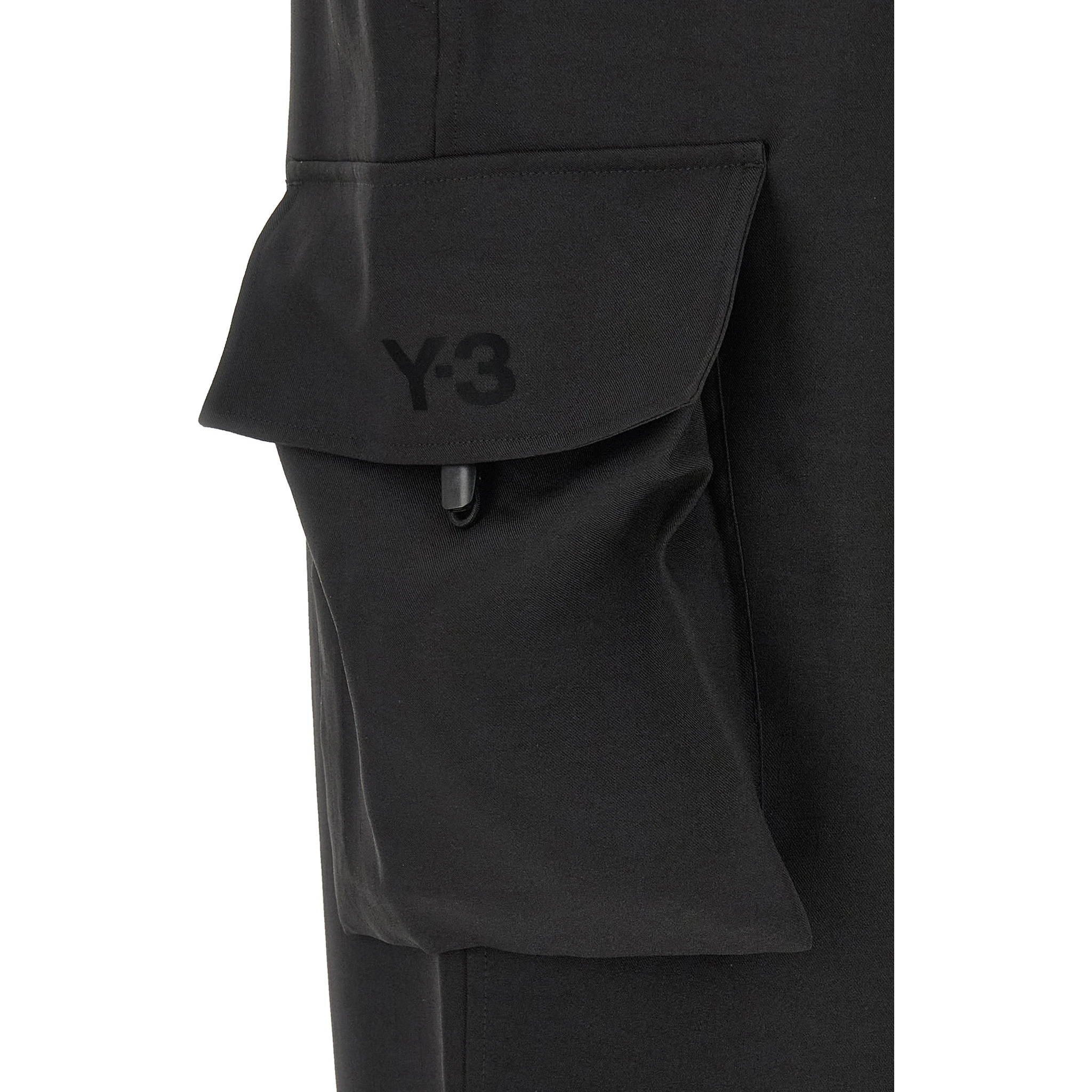 Black Polyester Cargo Pants