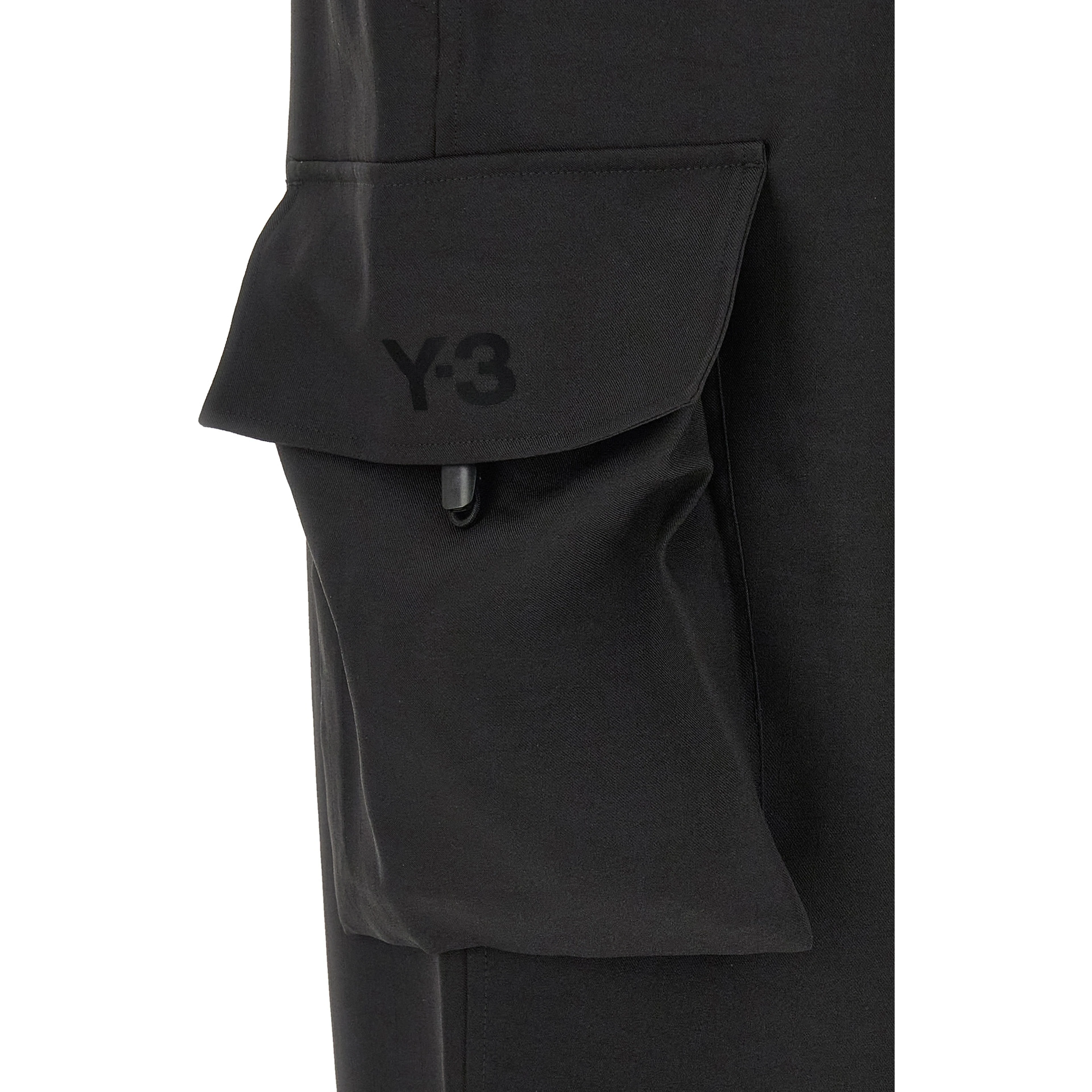 Black Polyester Cargo Pants
