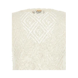 White Cotton Sleeveles T-Shirt